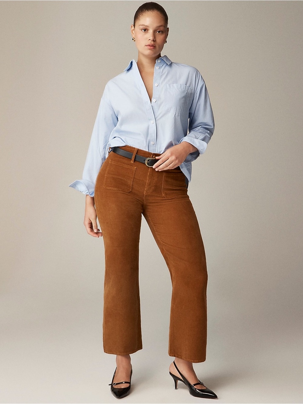 J. Crew Sailor slim-wide pant in stretch corduroy in Rich Coffee. New with tag